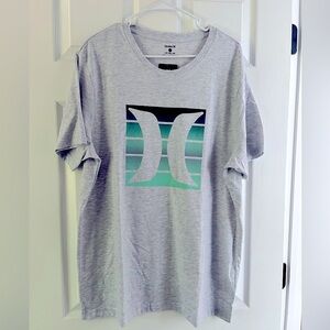 Hurley Gray and Teal Short Sleeve Tee